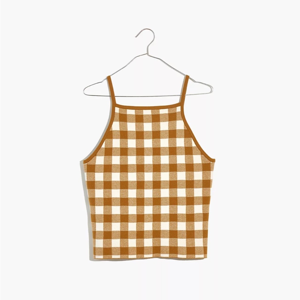 Madewell Gingham Apron Sweater Tank